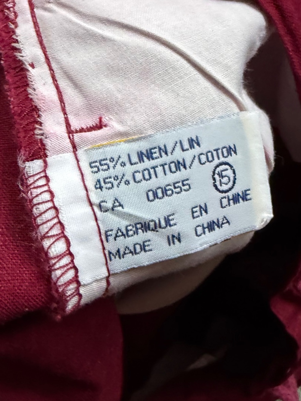 Burgundy Cotton Linen Shorts by Reitman’s - size 15 - Picture 5 of 5